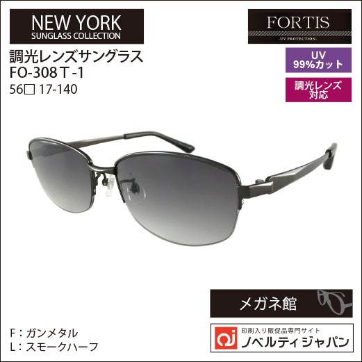 【UVカット99％】【調光】印刷込みFOETISオプチカル高級ラインサングラス（FO-308T）ニューヨークコレクション