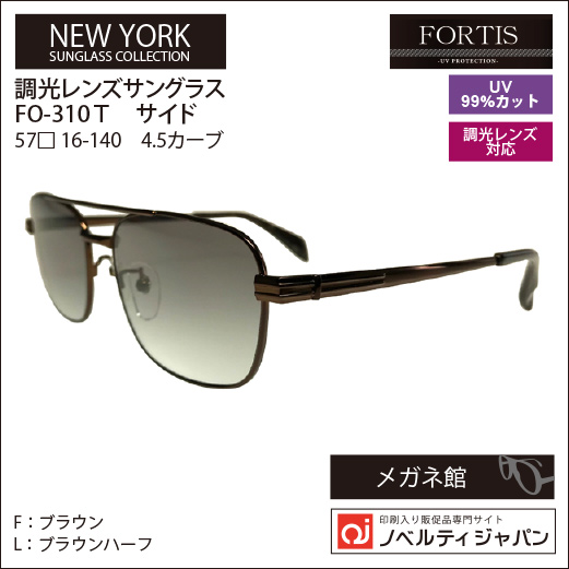 【UVカット99％】【調光】印刷込みFOETISオプチカル高級ラインサングラス（FO-310T）ニューヨークコレクション