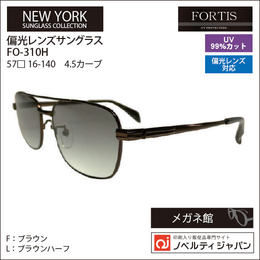 【UVカット99％】【偏光】印刷込みFOETISオプチカル高級ラインサングラス（FO-310H）ニューヨークコレクション