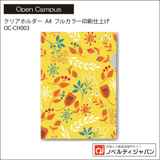 【オープンキャンパス】クリアホルダー A4 全面フルカラー印刷仕上げ（OC-CH003）