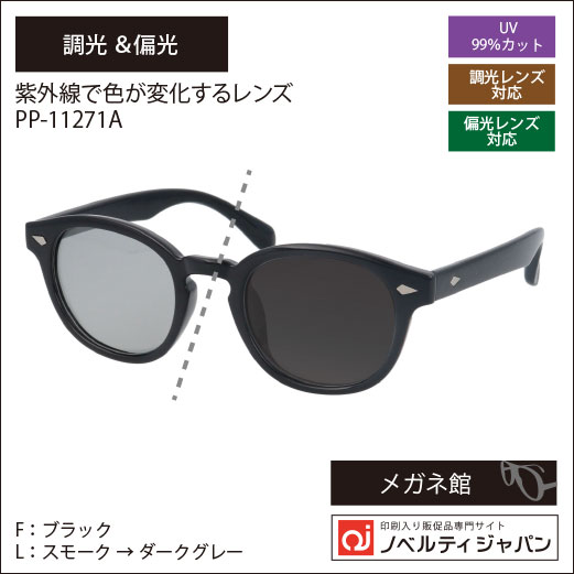 2026【UVカット99％】印刷込み調光＆偏光レンズサングラス（PP11271）